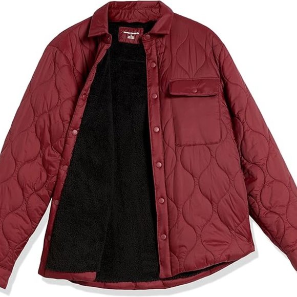 Amazon Essentials Men's Water Resistant Sherpa lined Quilted Shirt Jacket Medium - Picture 6 of 7
